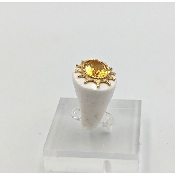 Elizabeth Adams Collection White Agate Ring With 14K Gold Accent & Citrine Sz7.5 - Picture 8 of 16
